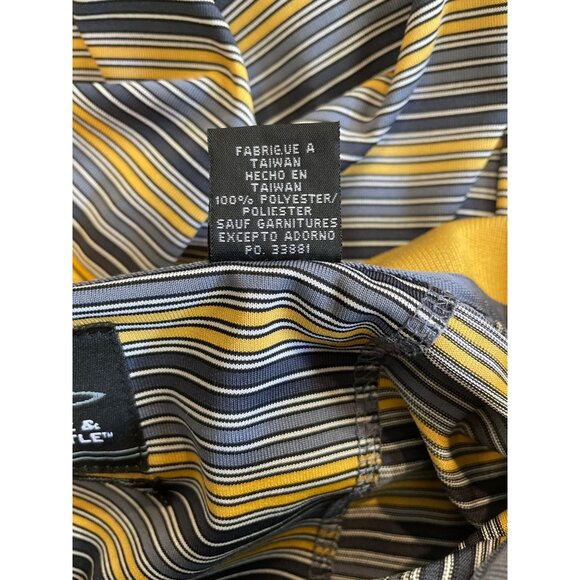 Page & Tuttle Mens Size XL Golden Yellow & Black Striped Short Sleeve Polo Shirt - Picture 7 of 7